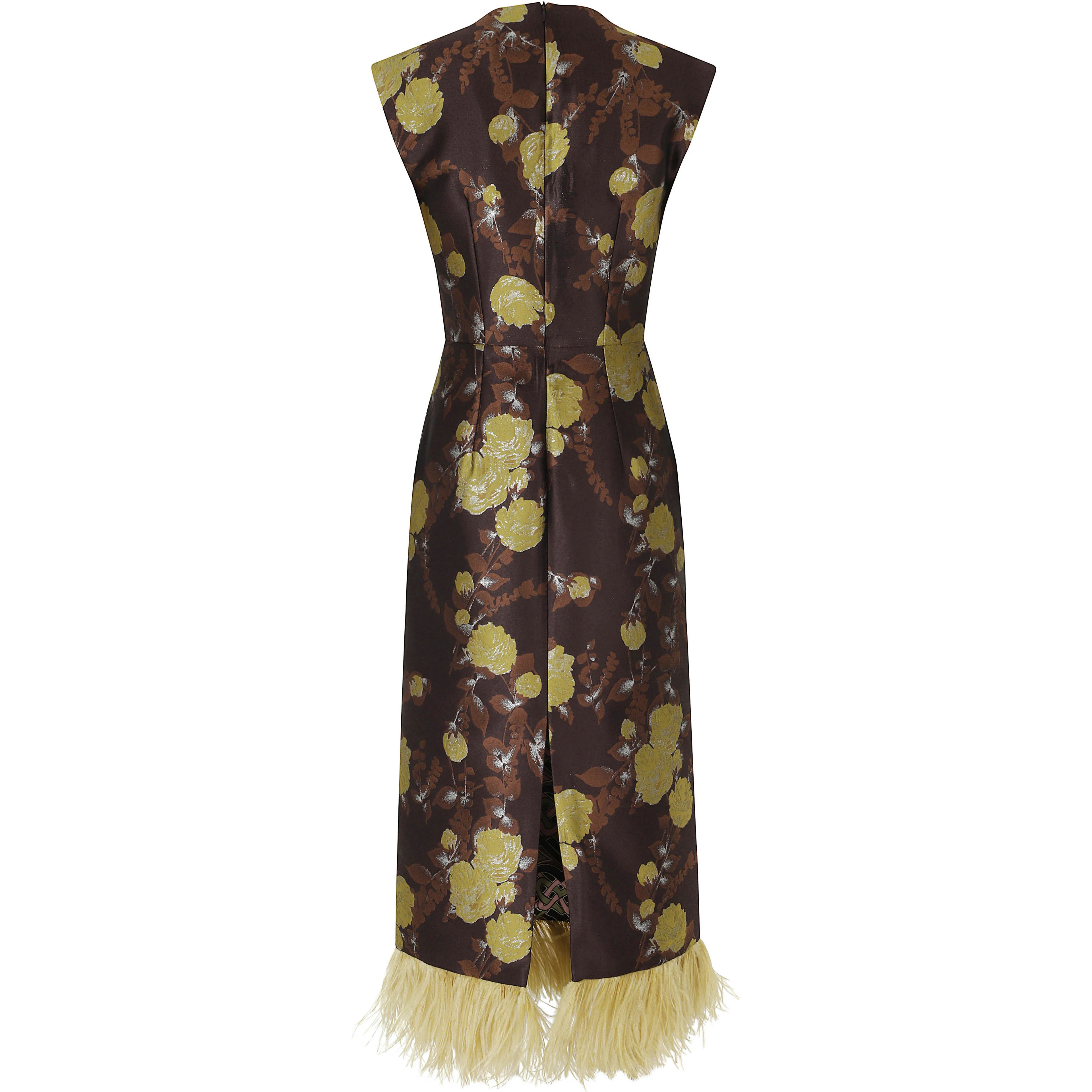 SLEEK DRESS WITH FEATHERS