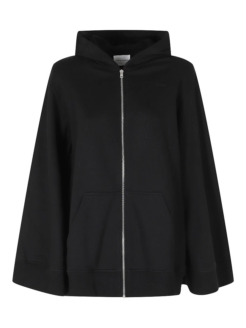 OVERSIZE ZIP HOODIE COTTON BLACK