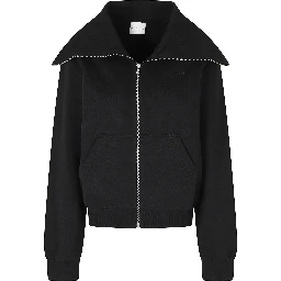 HIGH NECK ZIP HOODIE COTTON