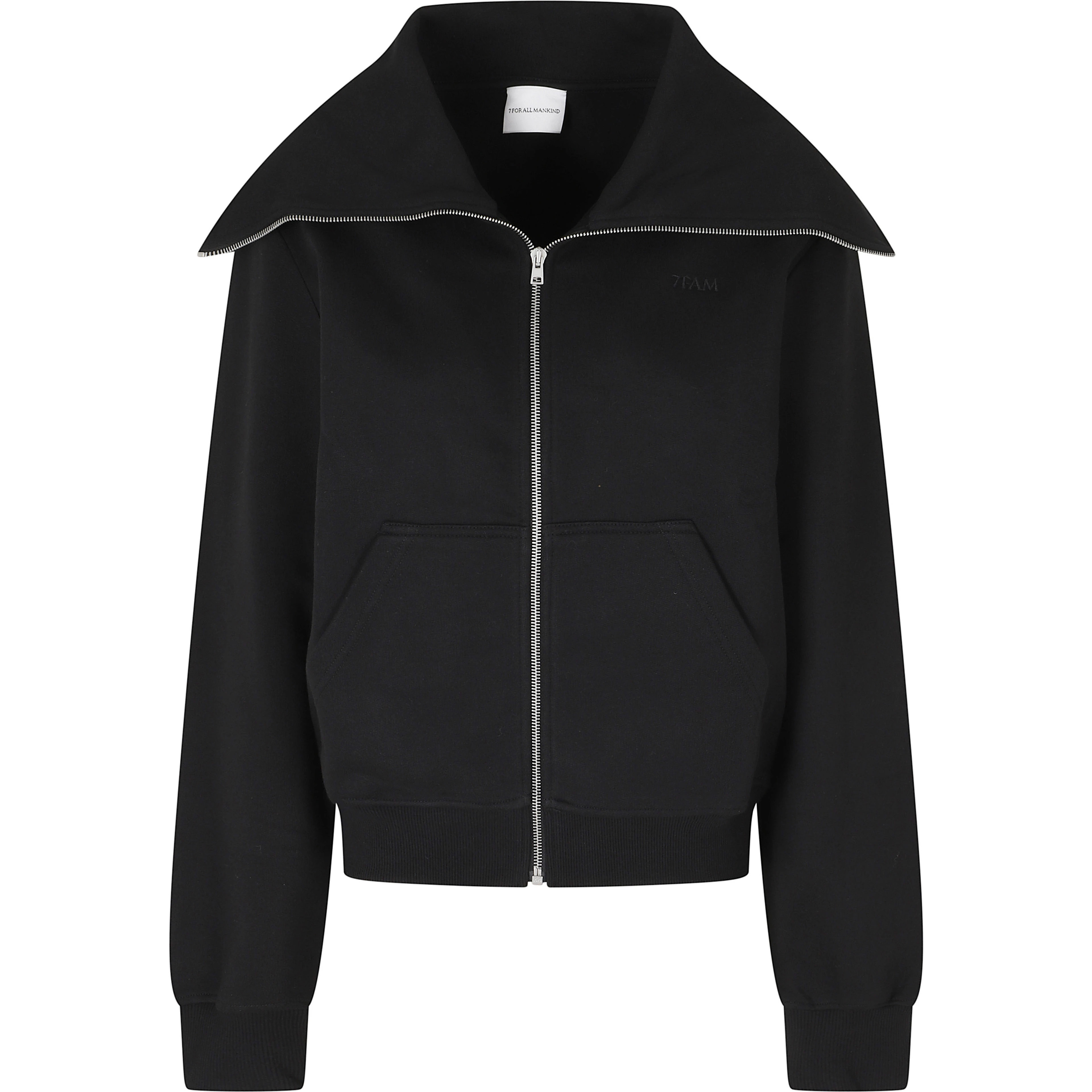 HIGH NECK ZIP HOODIE COTTON