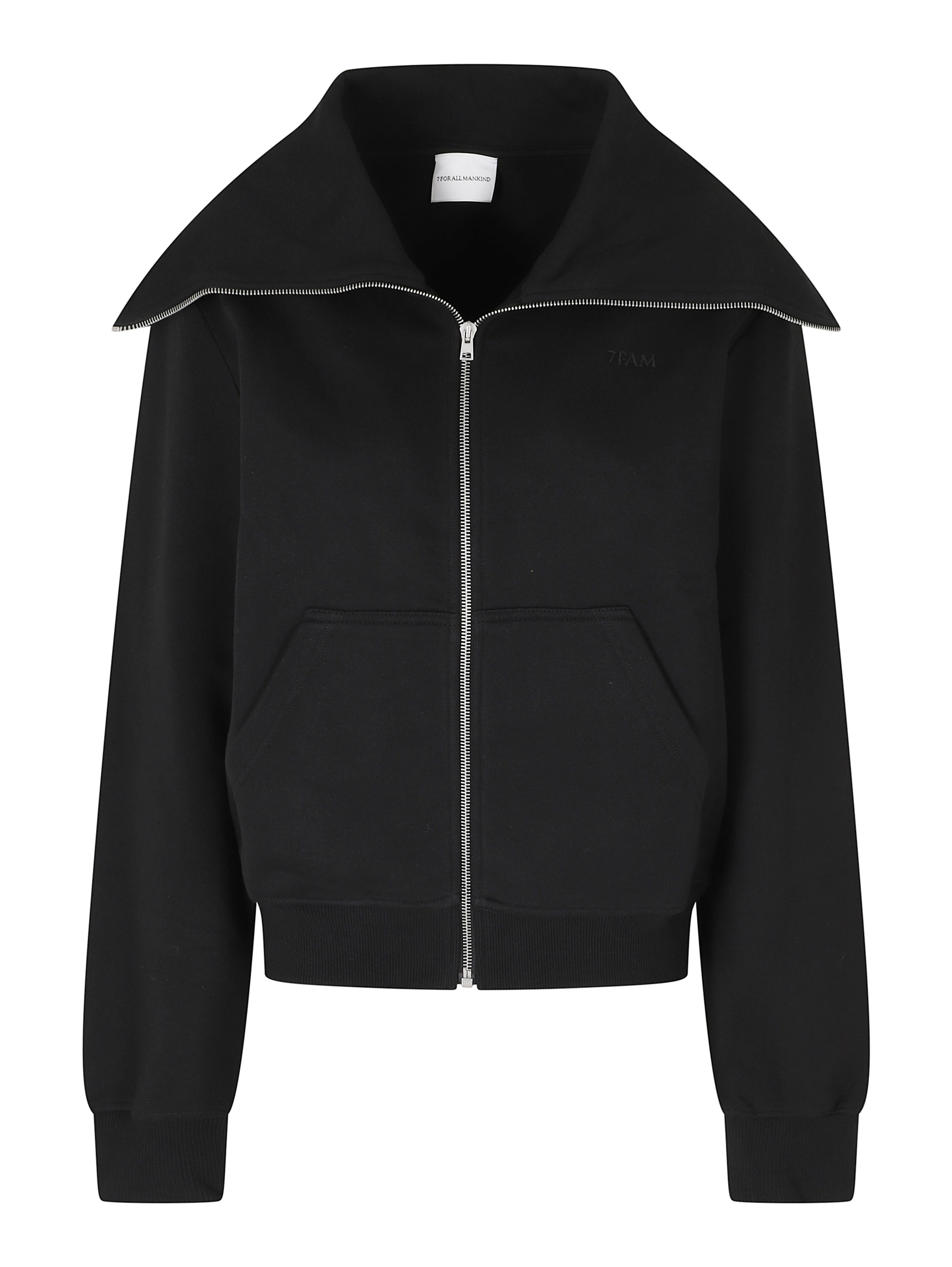 HIGH NECK ZIP HOODIE COTTON