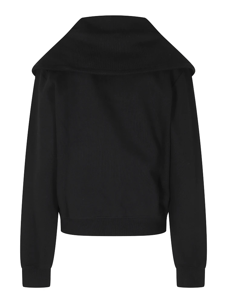 HIGH NECK ZIP HOODIE COTTON alternative