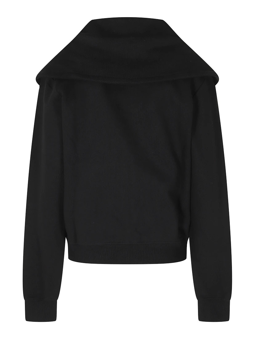 HIGH NECK ZIP HOODIE COTTON