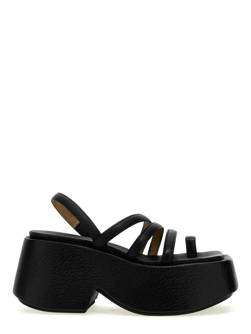Black Calfskin Stiletto Heel Sandals