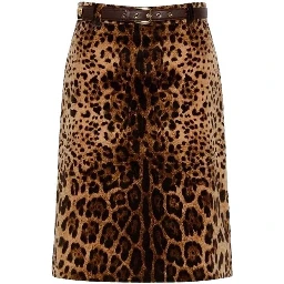 Brown Cotton Midi Skirt