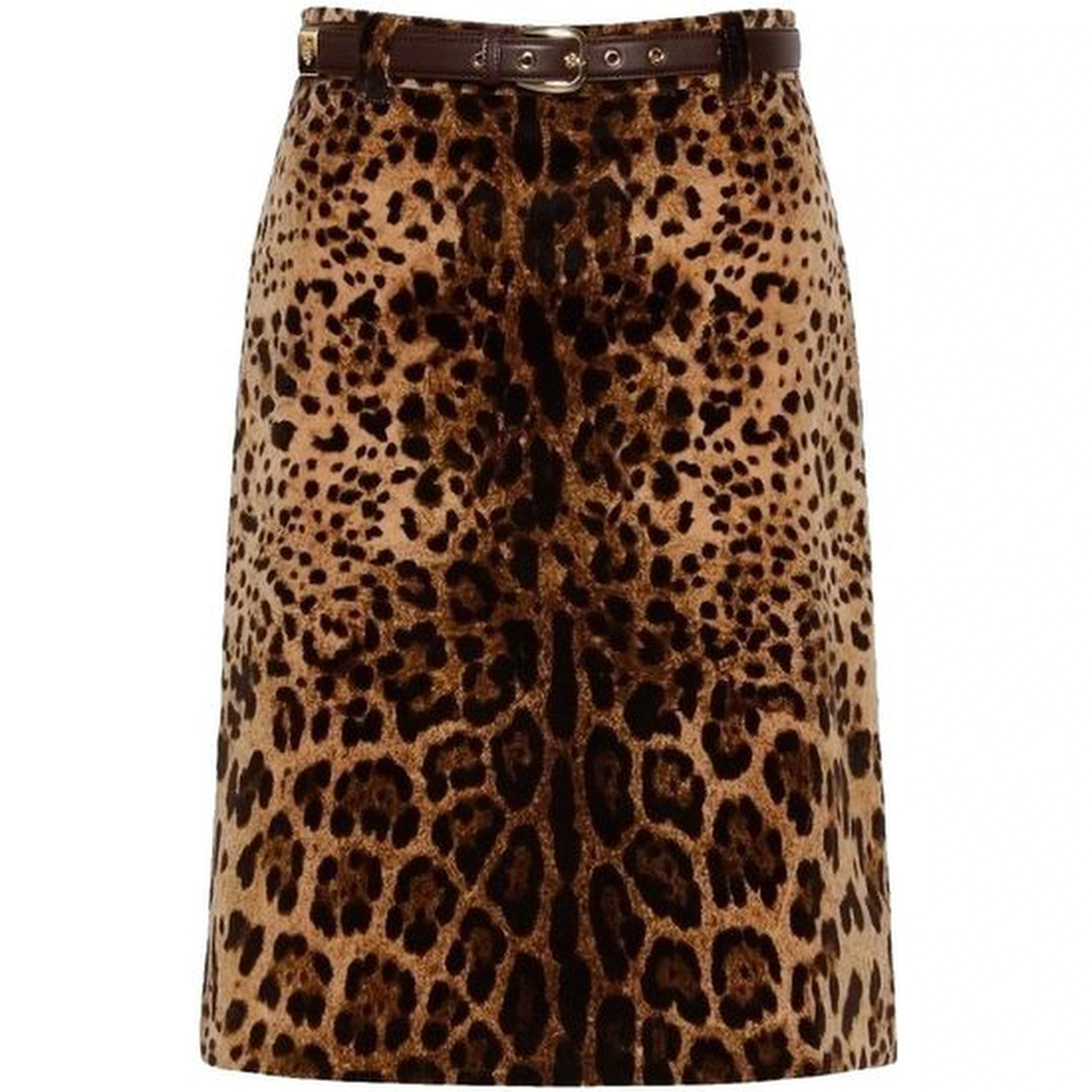 Brown Cotton Midi Skirt
