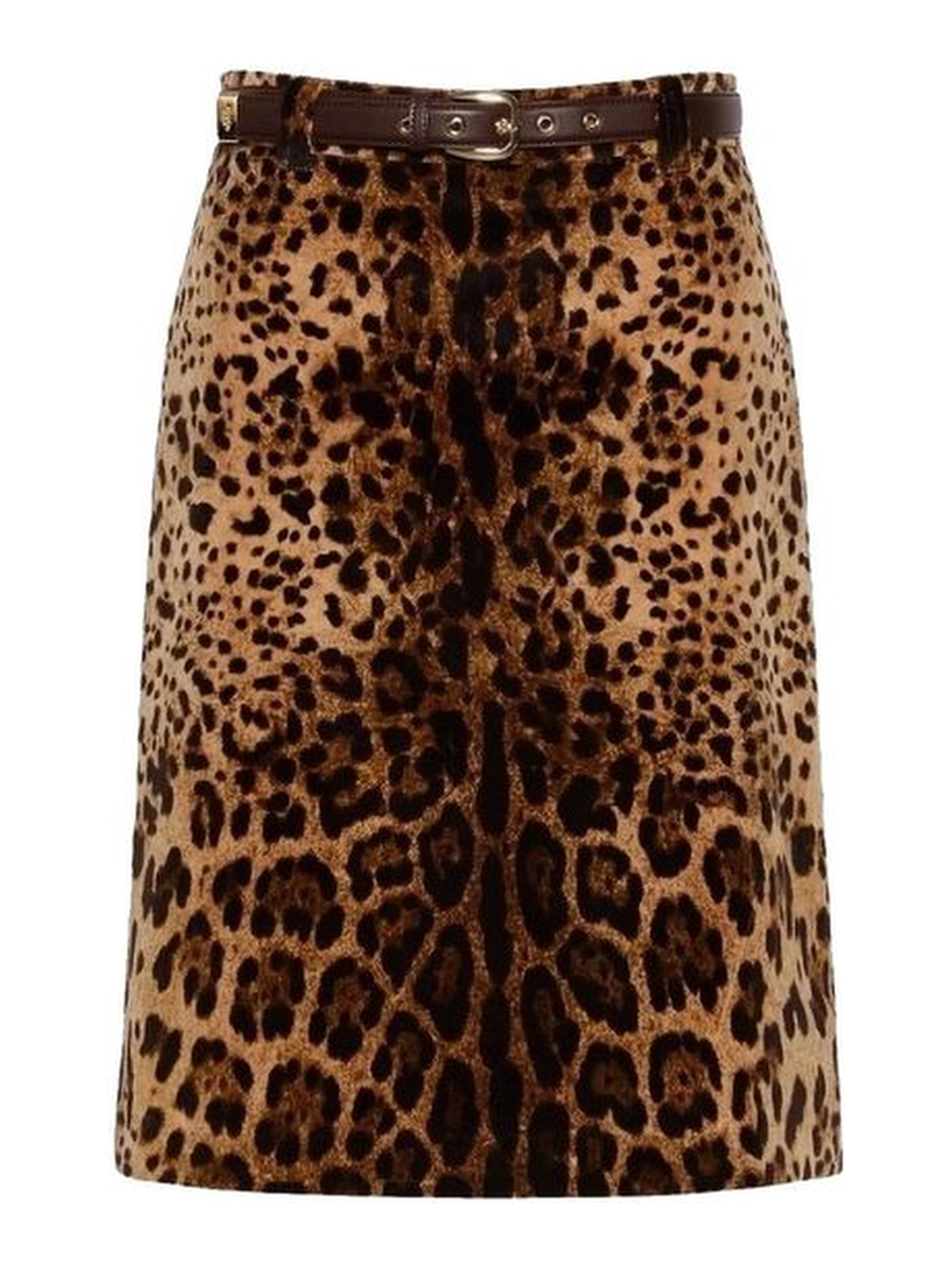 Brown Cotton Midi Skirt