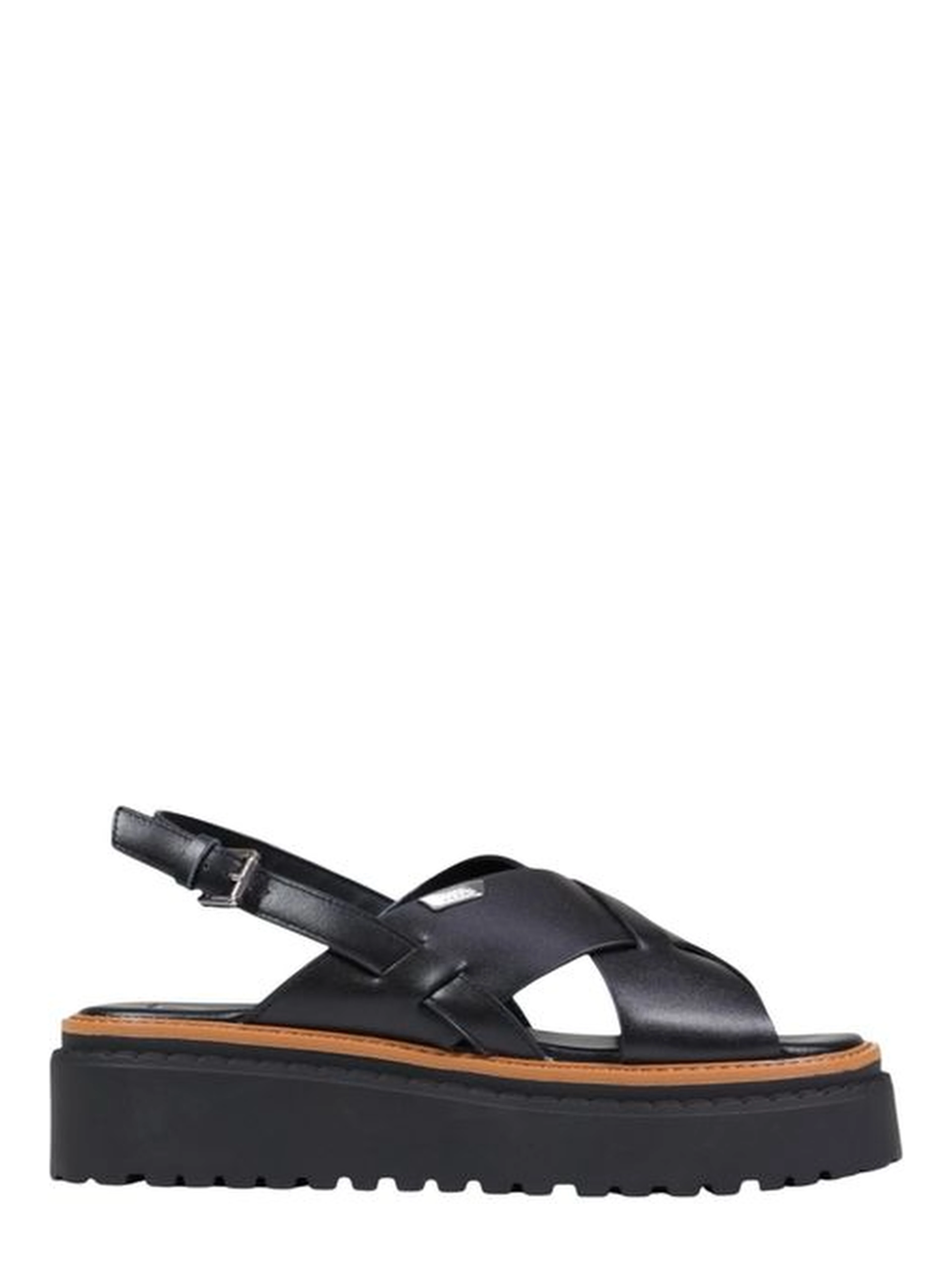 Black Leather Platform Sandals