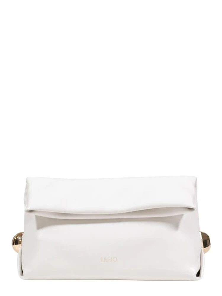Cream Polyethylene Clutch Bag