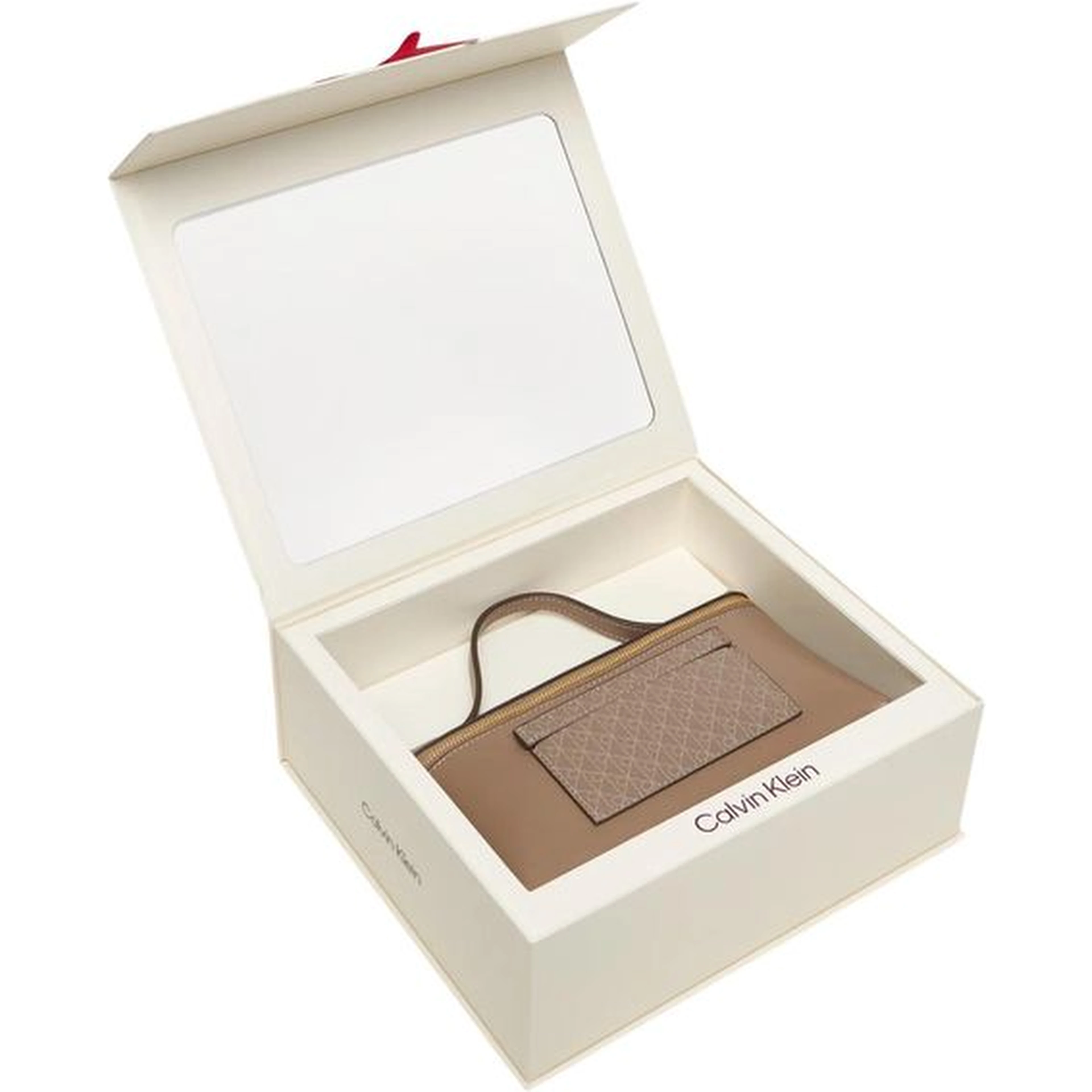 Beige Polyethylene Clutch Bag