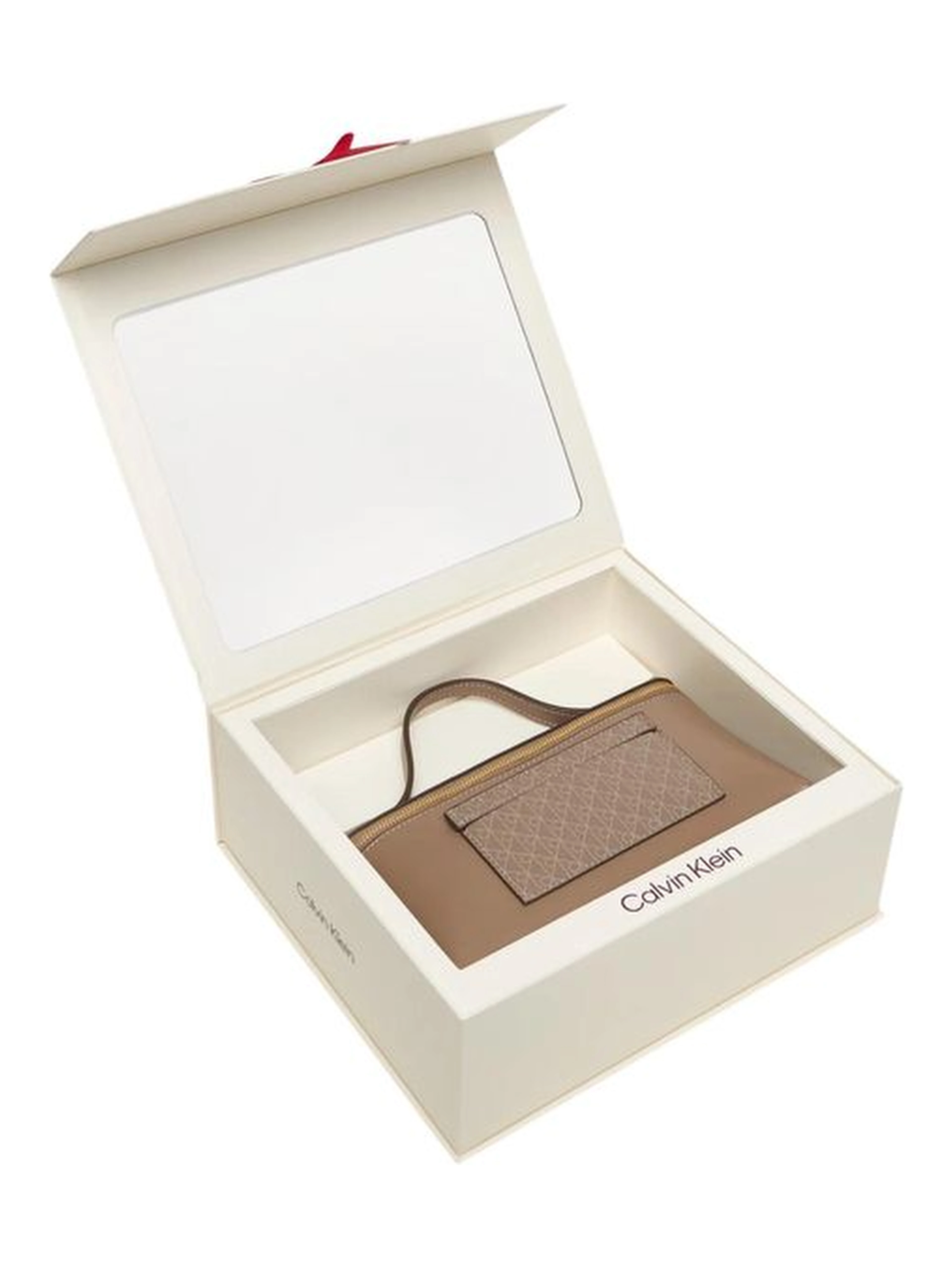 Beige Polyethylene Clutch Bag