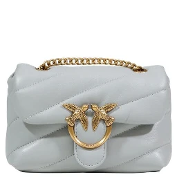 Gray Leather Handbag