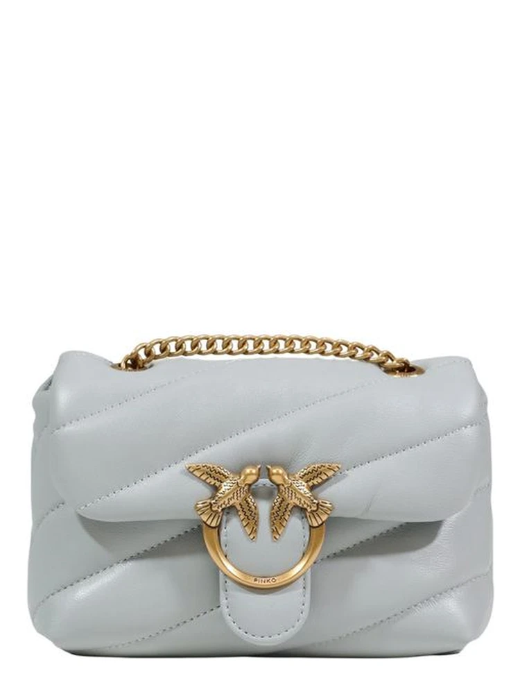 Gray Leather Handbag