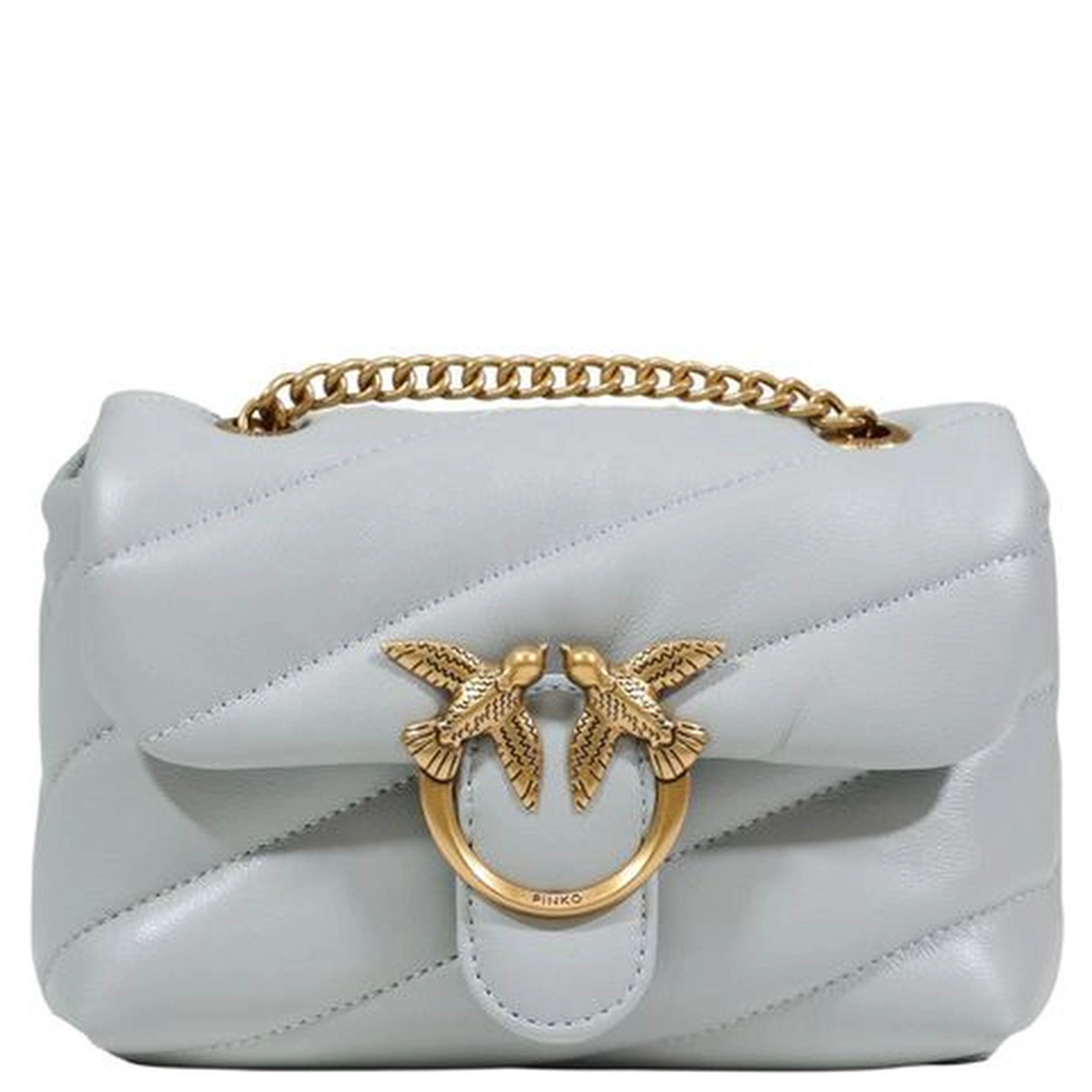 Gray Leather Handbag