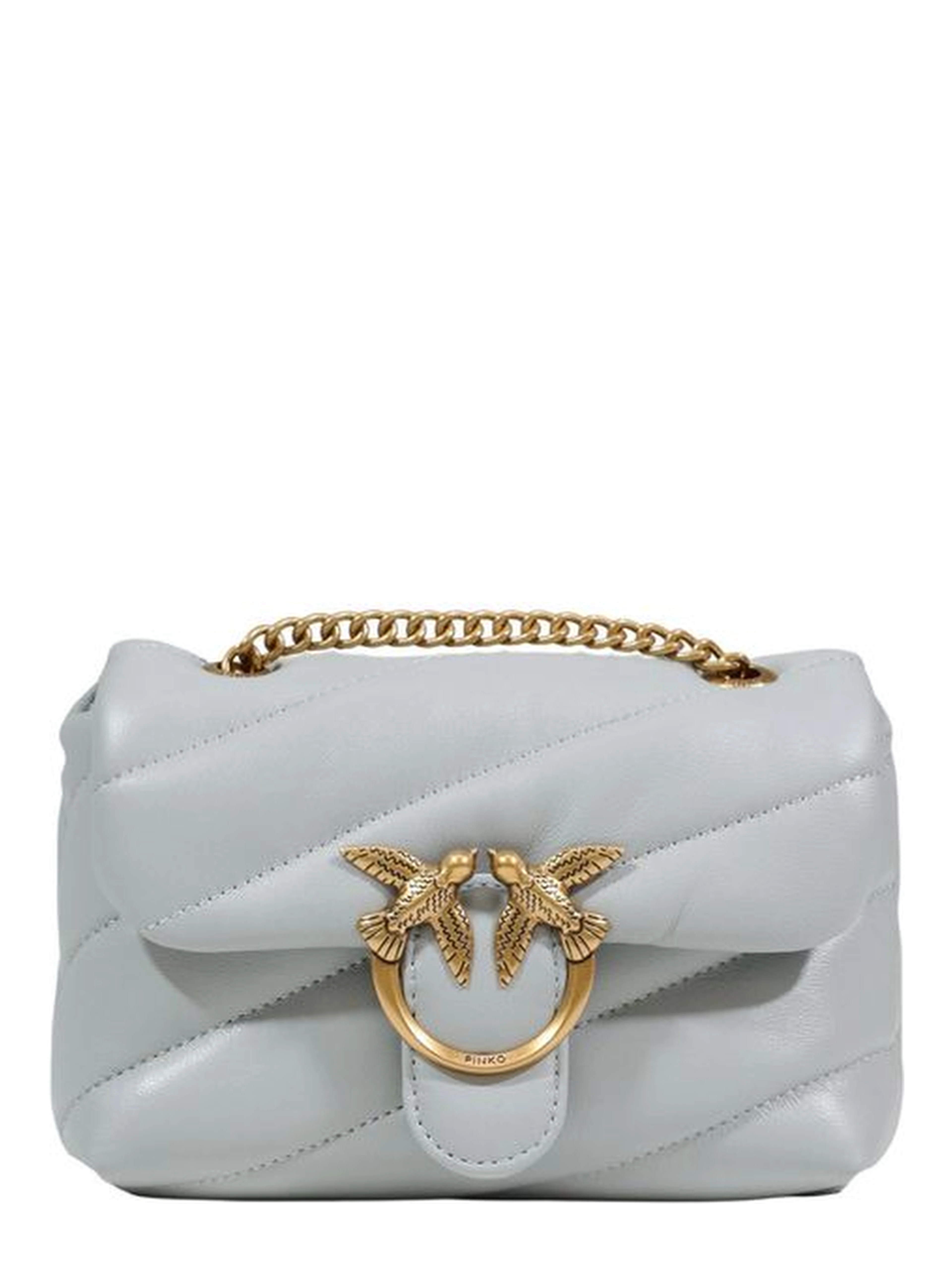 Gray Leather Handbag