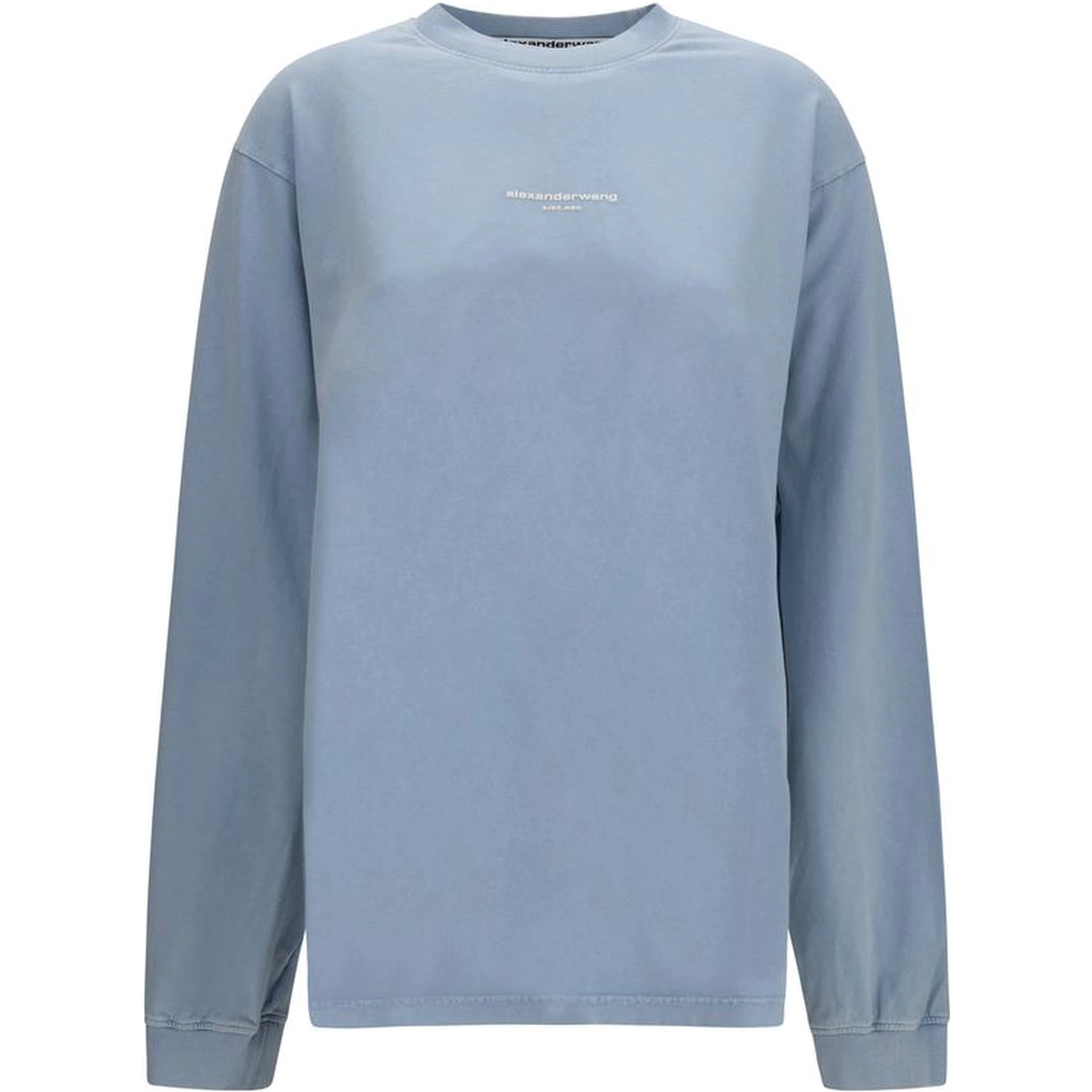 Blue Cotton Long Sleeve T-Shirt