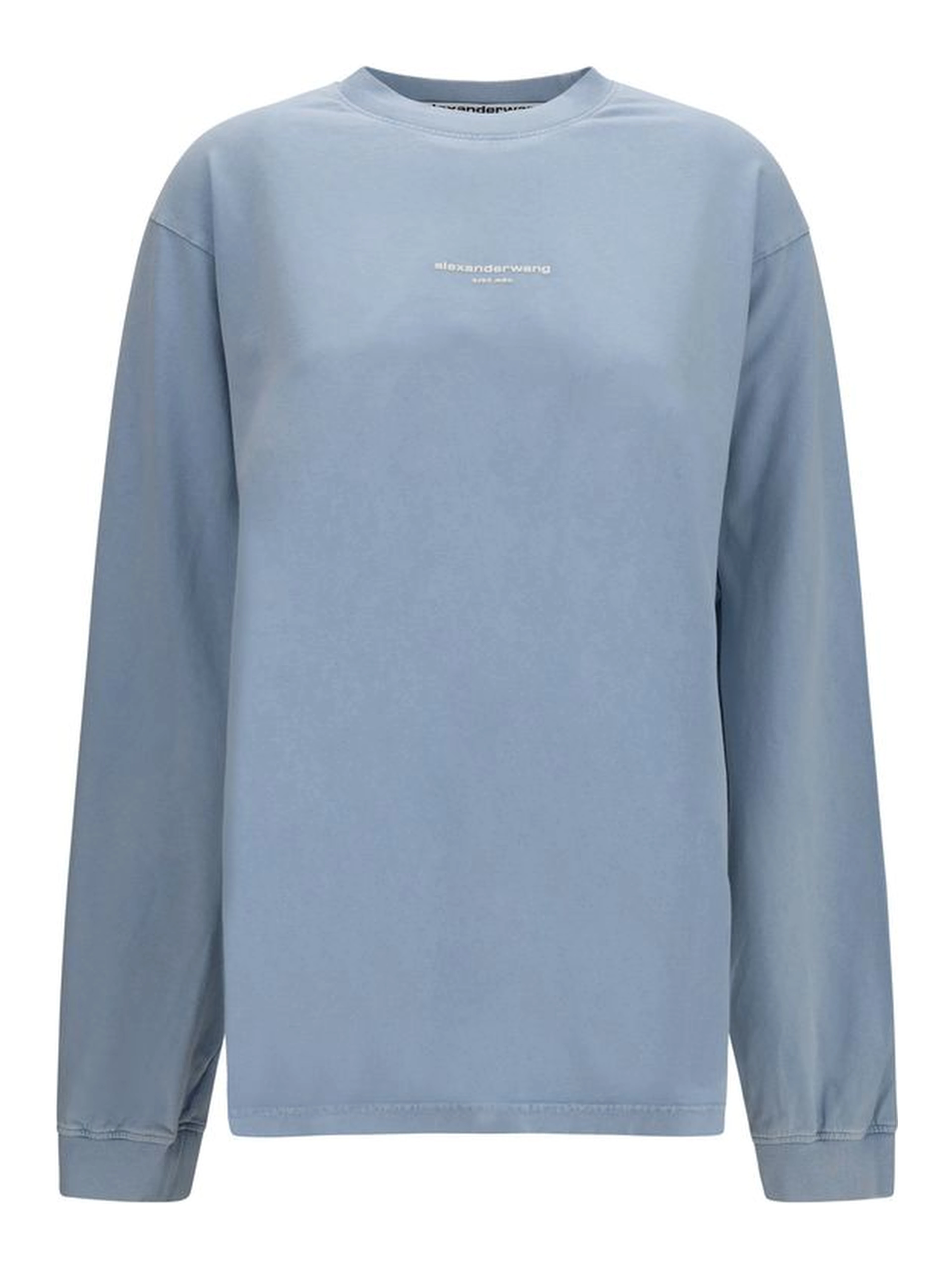 Blue Cotton Long Sleeve T-Shirt