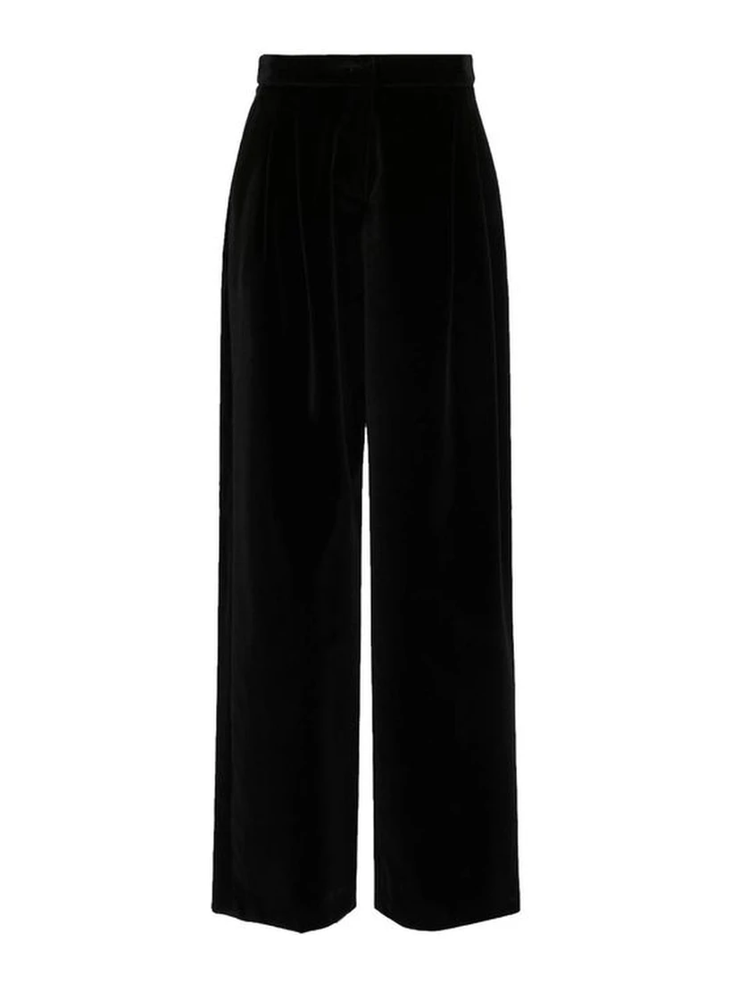 Black Cotton Casual Pants