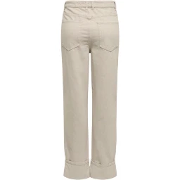 Beige Cotton Mom Jeans