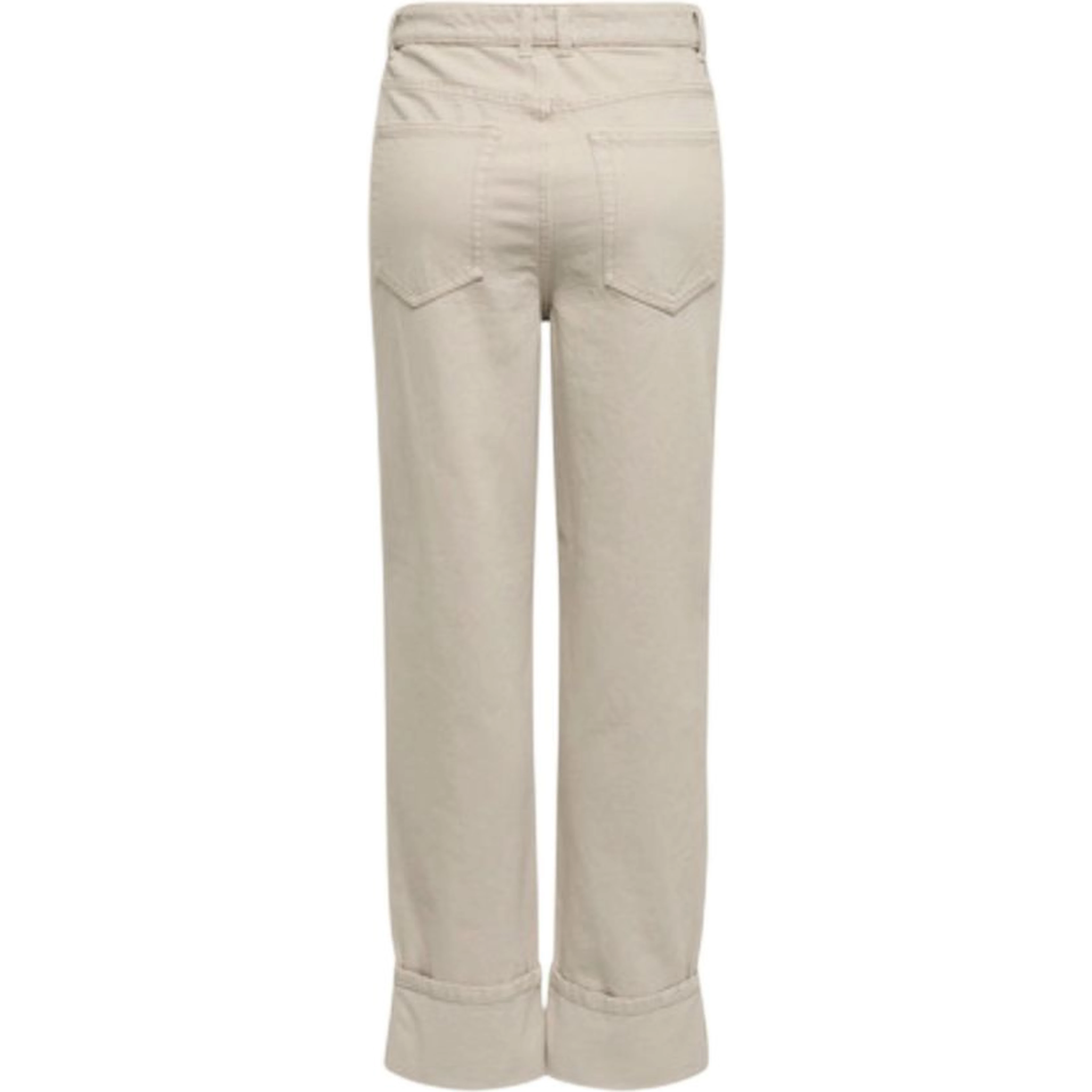 Beige Cotton Mom Jeans