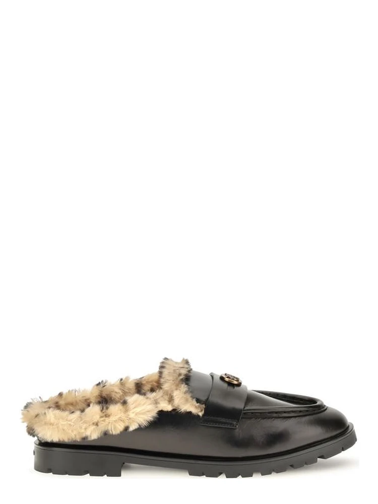 Black Calf Leather Bos Taurus Mules