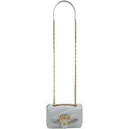 Gray Leather Handbag
