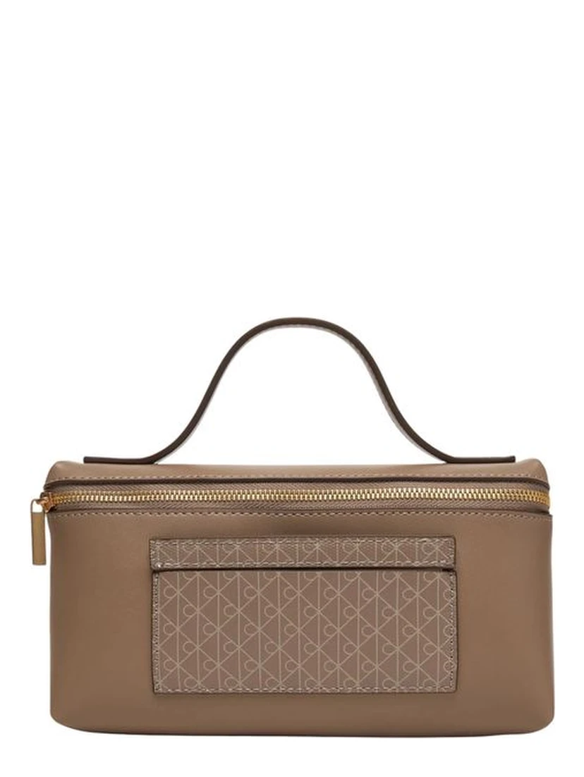 Beige Polyethylene Clutch Bag