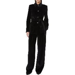 Black Cotton Casual Pants