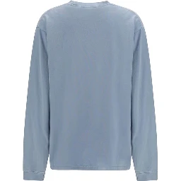 Blue Cotton Long Sleeve T-Shirt