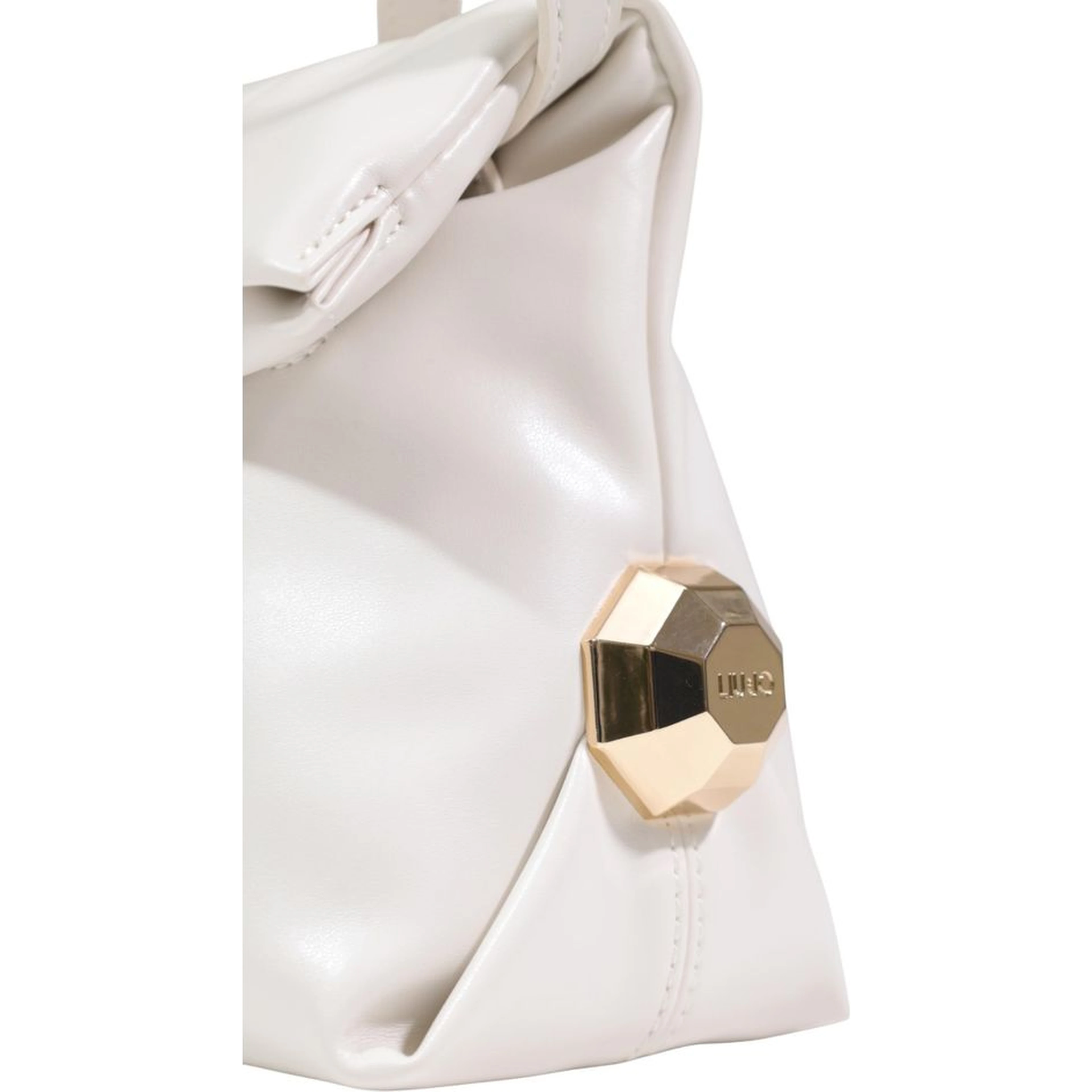 Cream Polyethylene Clutch Bag