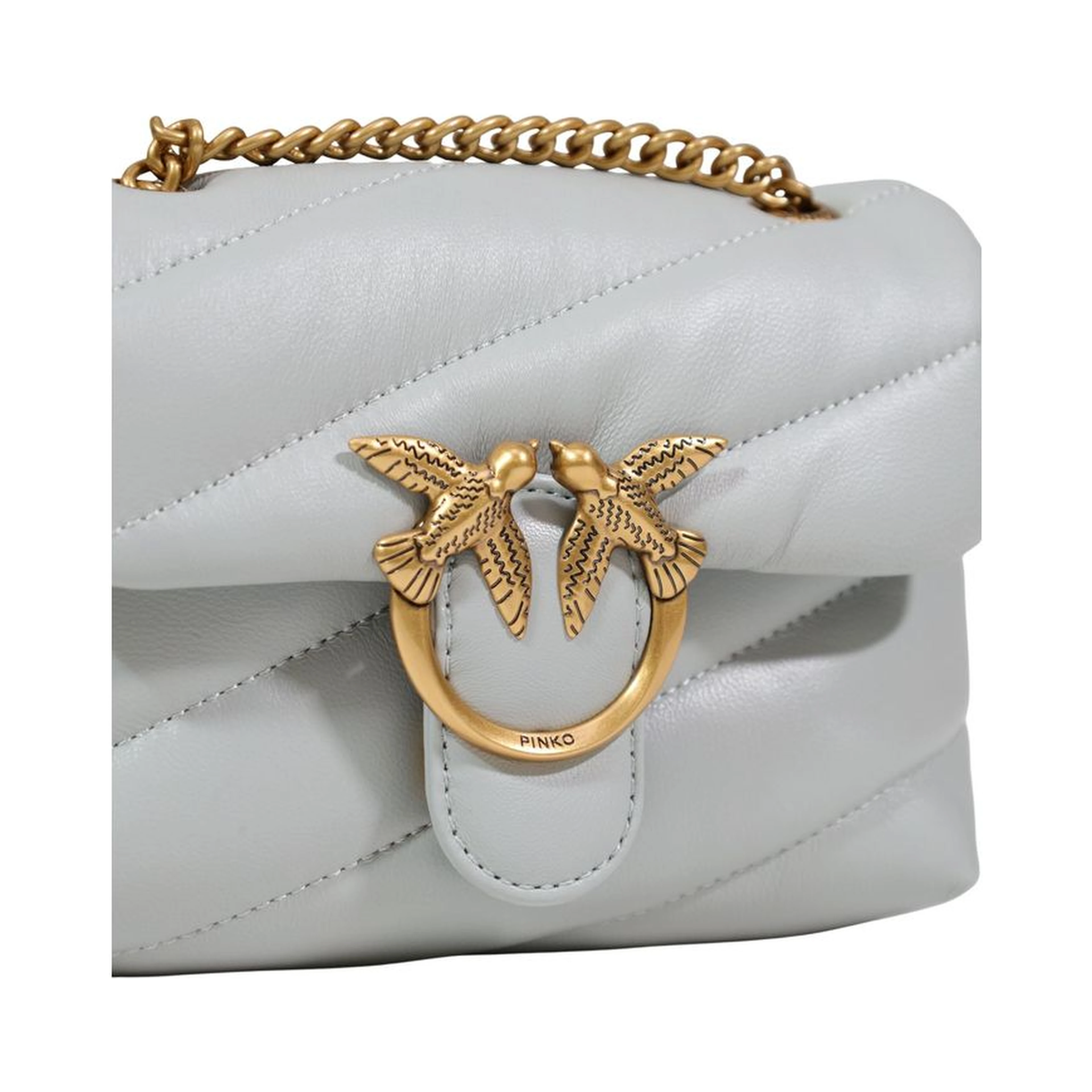 Gray Leather Handbag