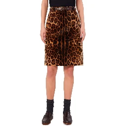 Brown Cotton Midi Skirt