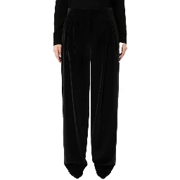 Black Cotton Casual Pants