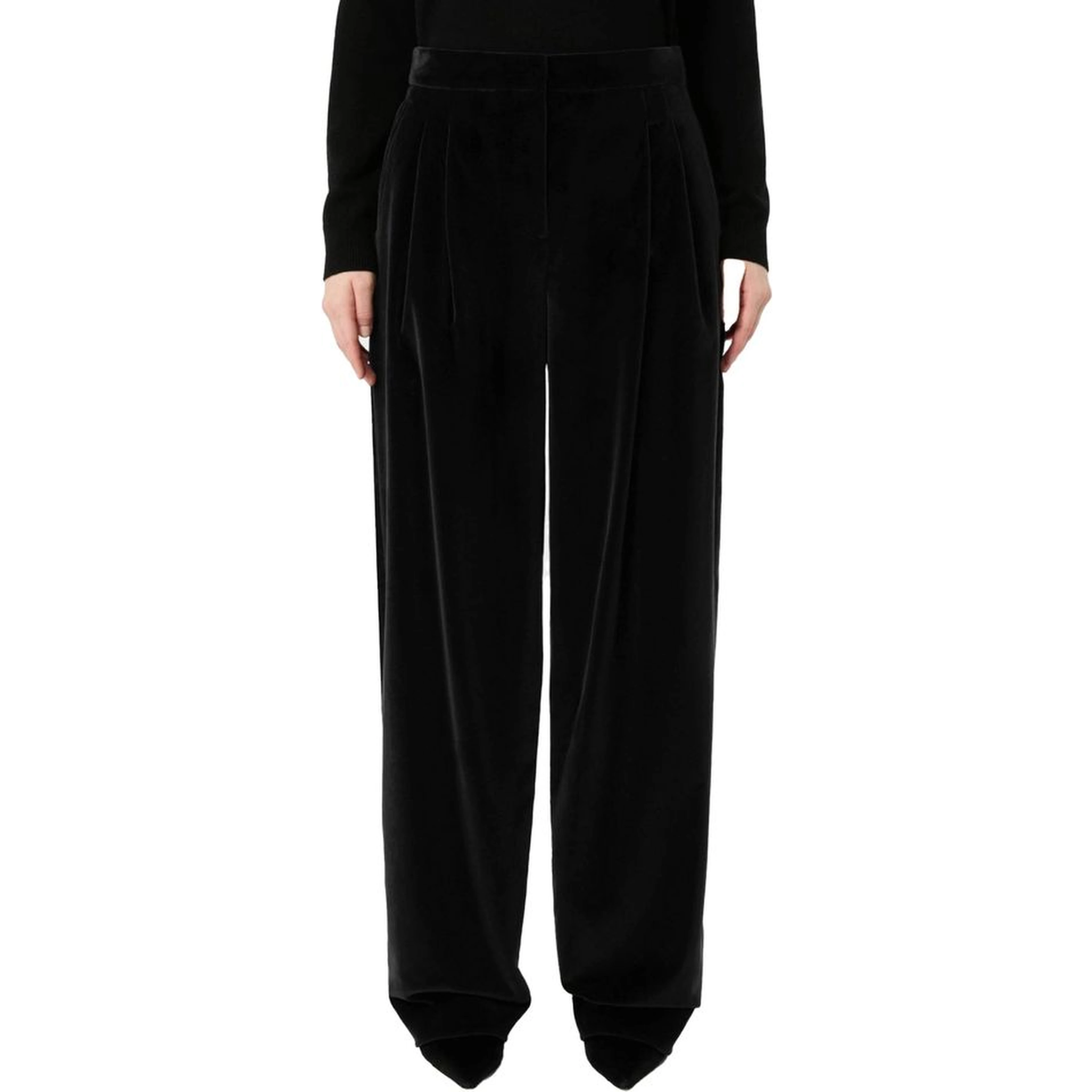 Black Cotton Casual Pants