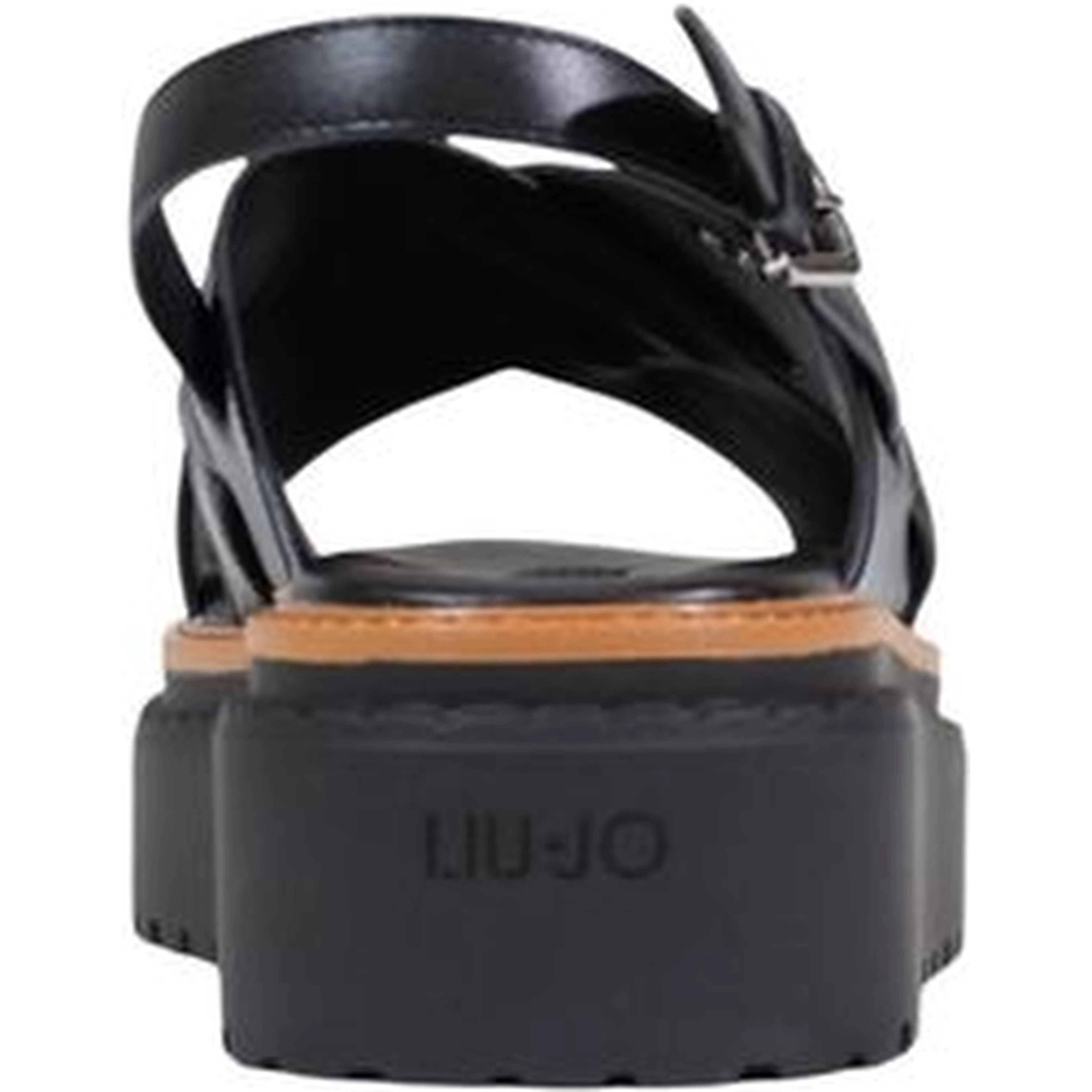 Black Leather Platform Sandals