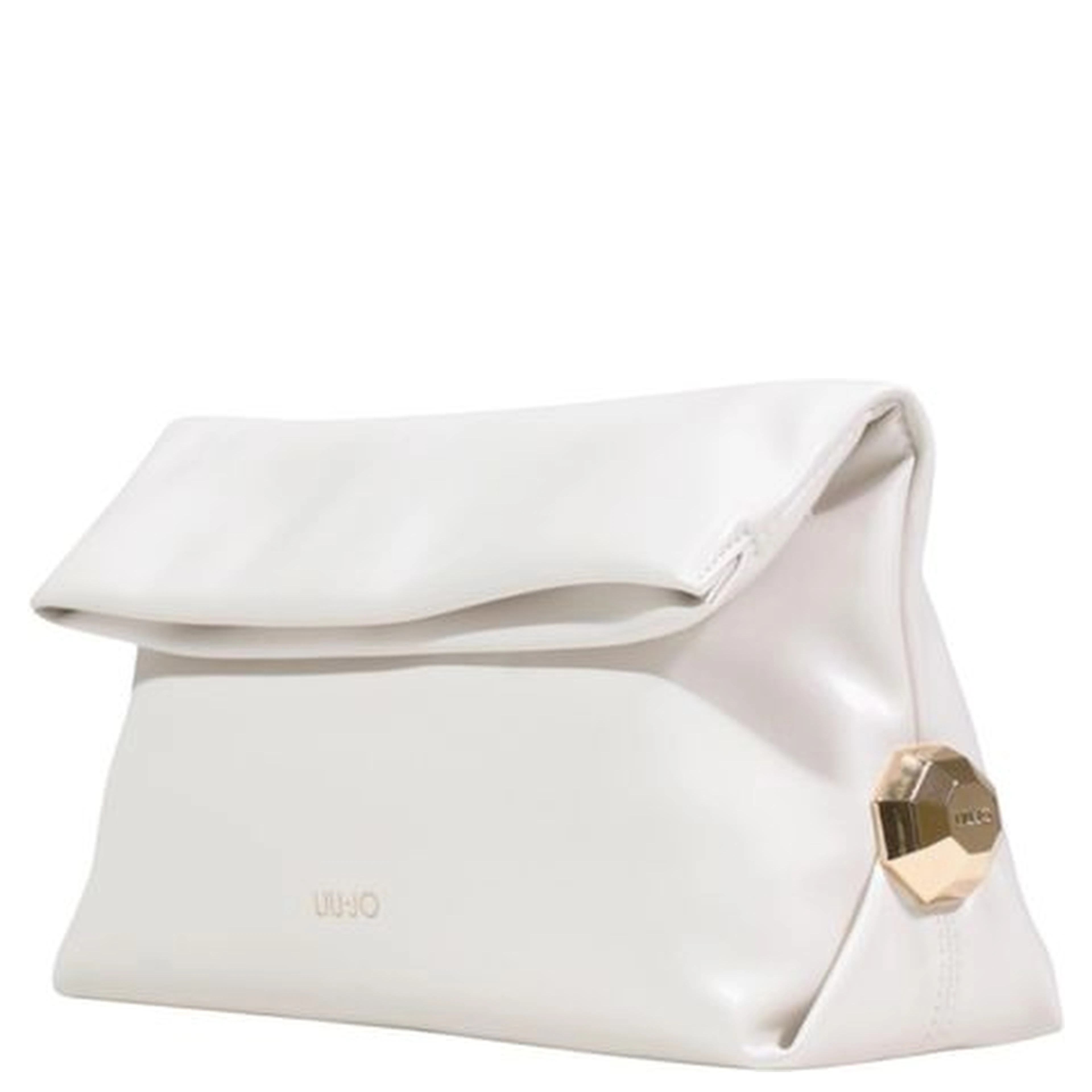 Cream Polyethylene Clutch Bag