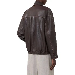 جاكيت جلد بني من جلد الخروف