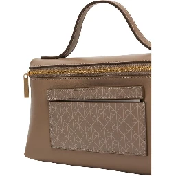 Beige Polyethylene Clutch Bag