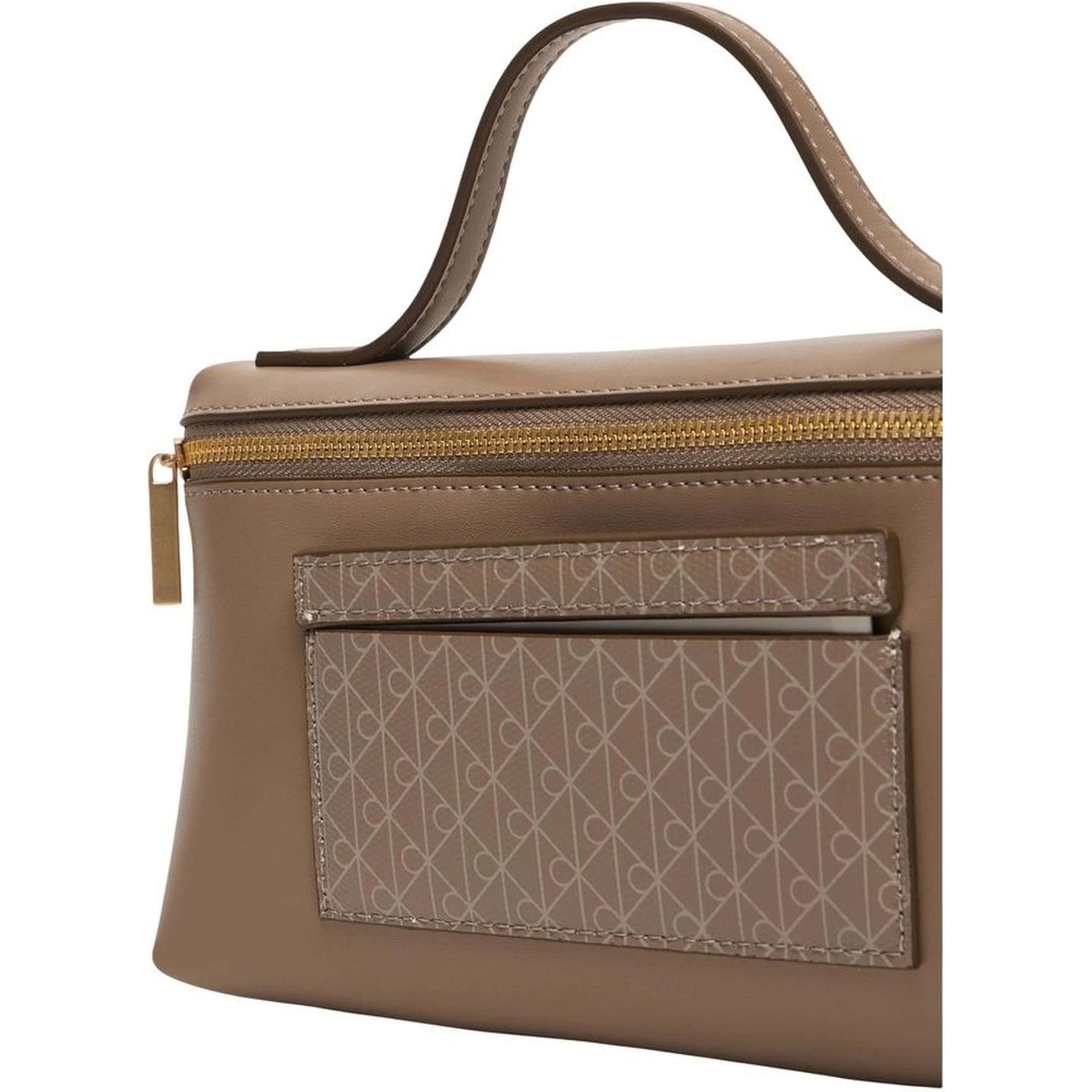Beige Polyethylene Clutch Bag