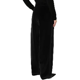 Black Cotton Casual Pants