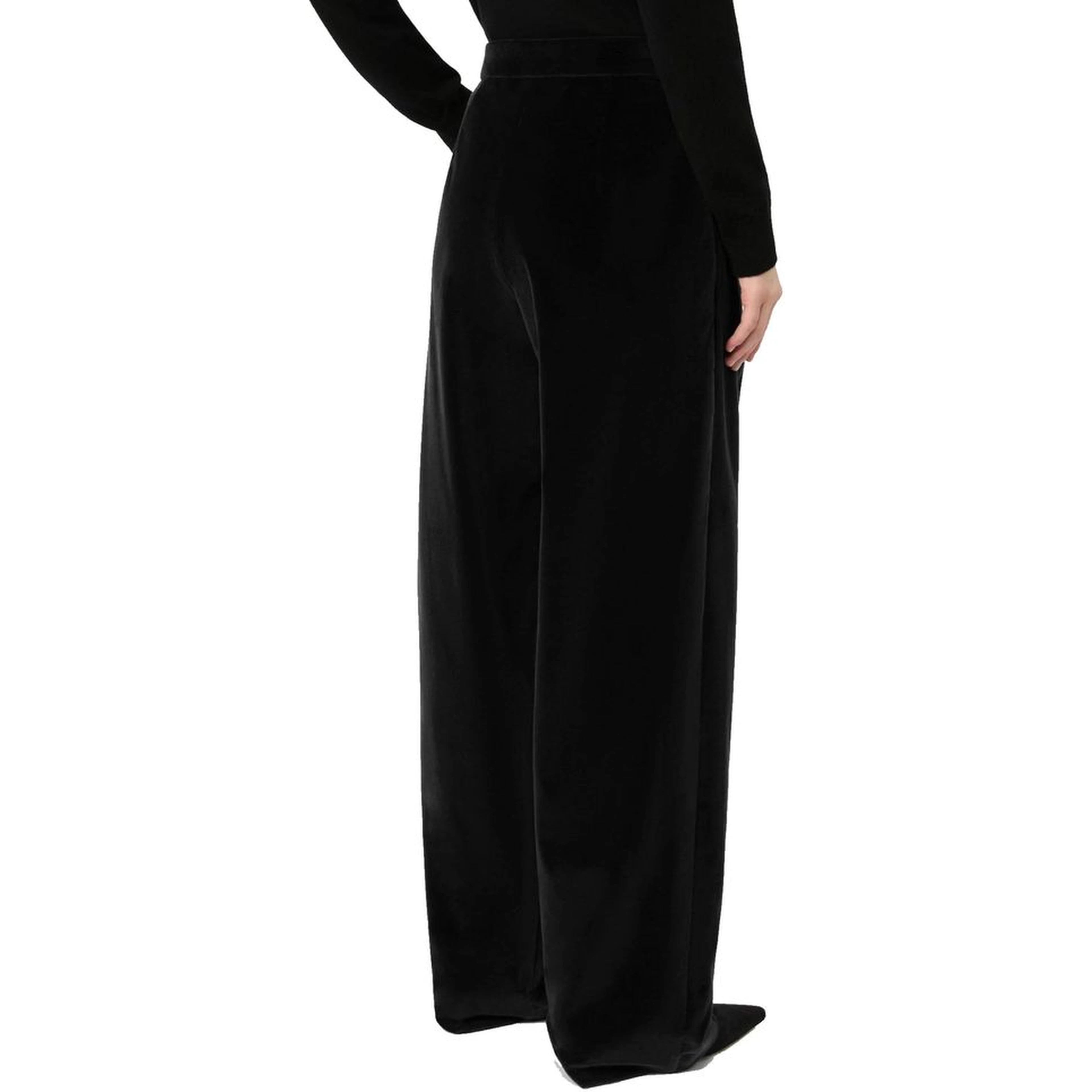 Black Cotton Casual Pants