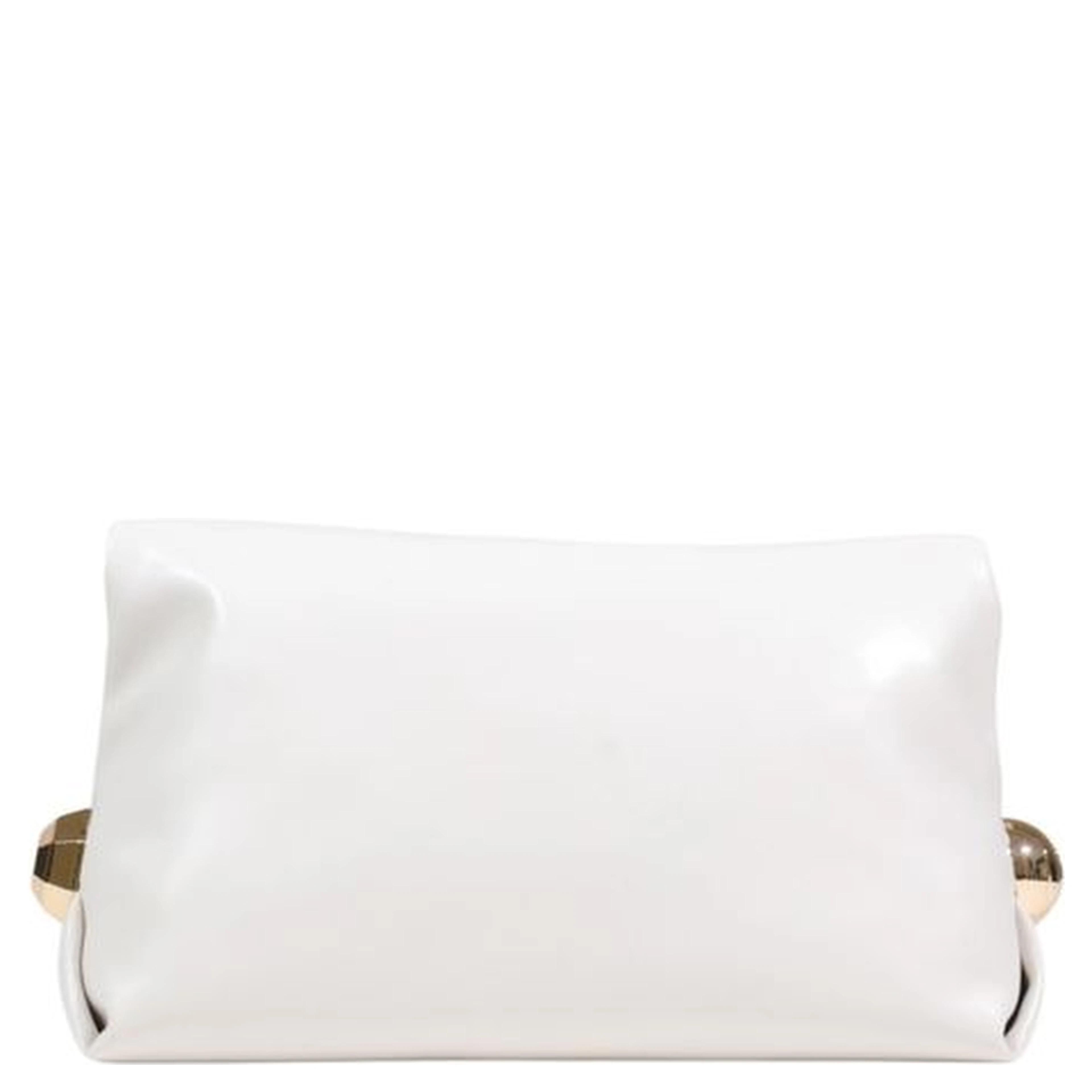 Cream Polyethylene Clutch Bag