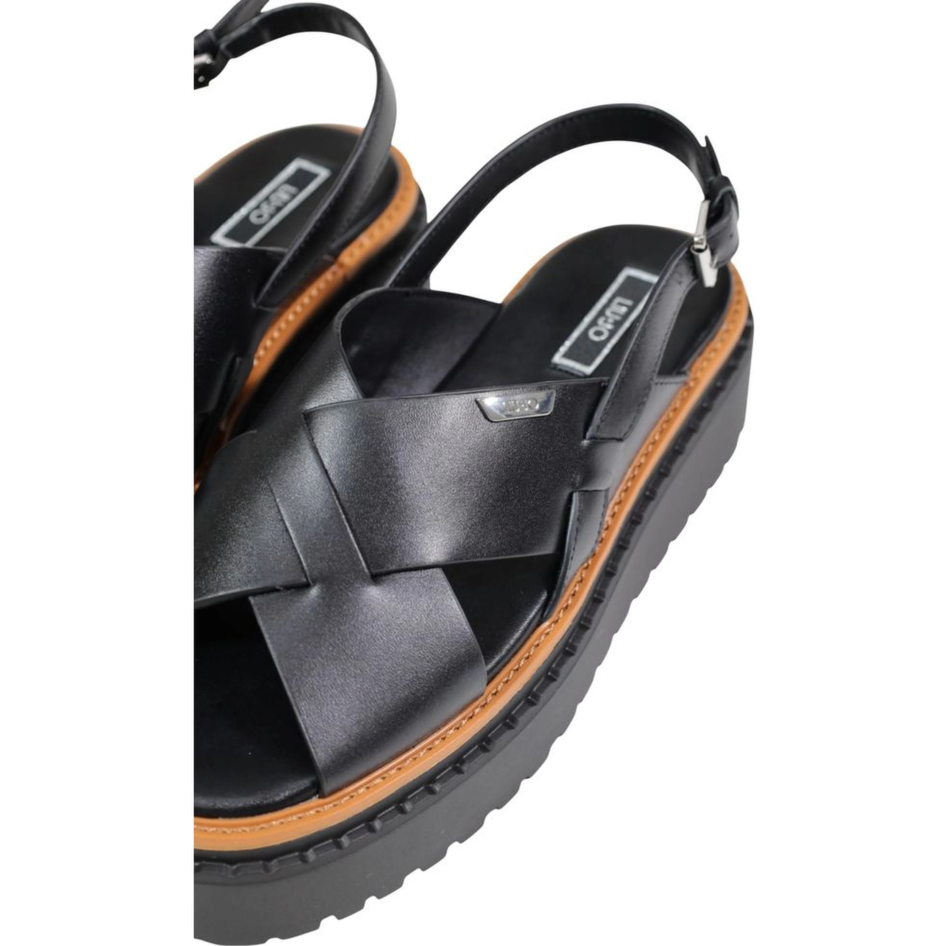 Black Leather Platform Sandals