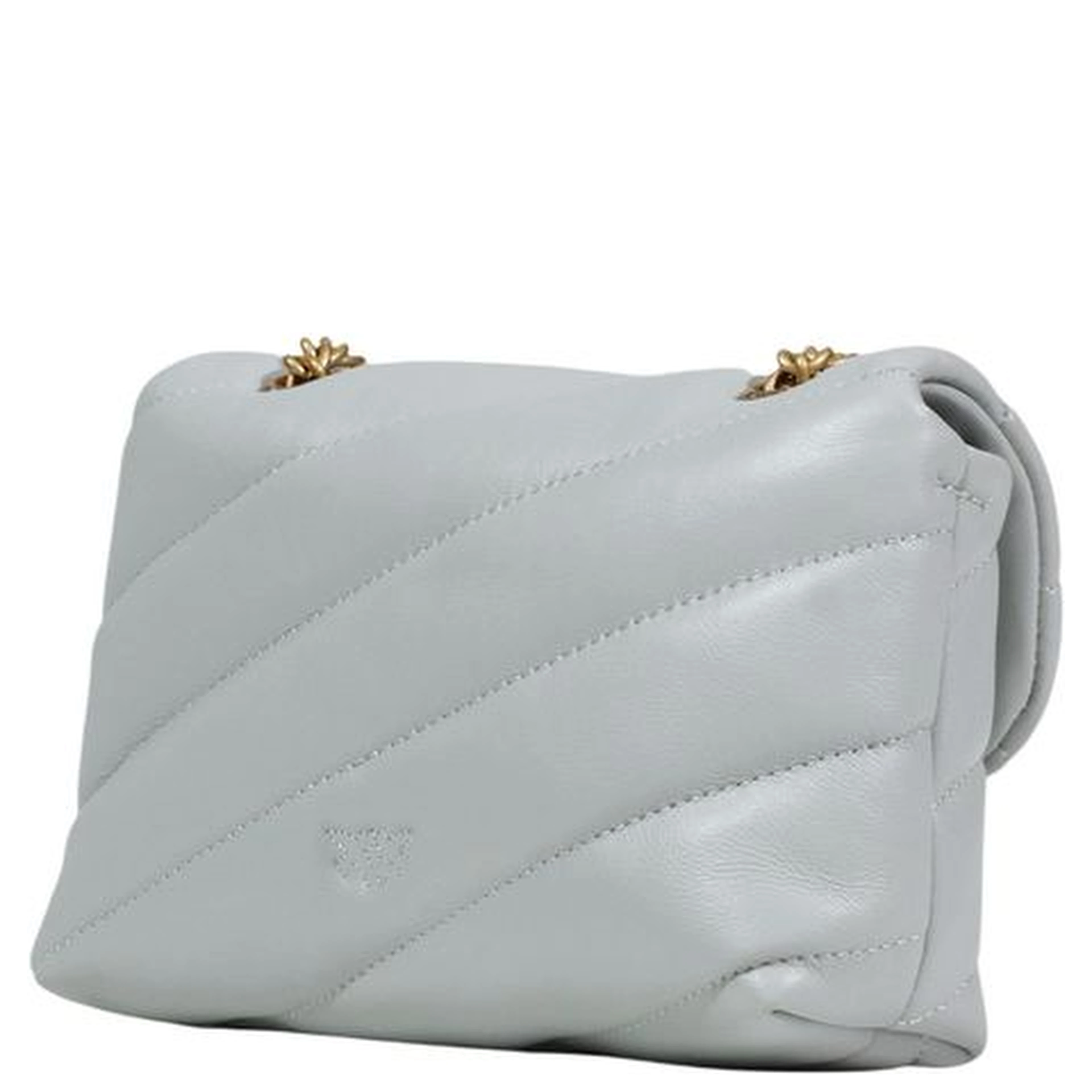 Gray Leather Handbag