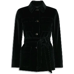 Black Cotton Full-Length Jacket