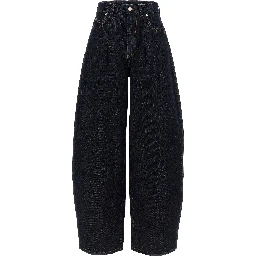 Blue Cotton High-Waisted Jean