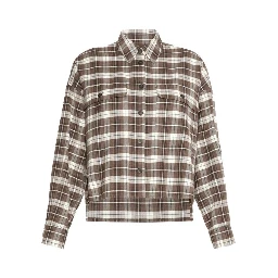 Brown Cotton Pattern Shirt