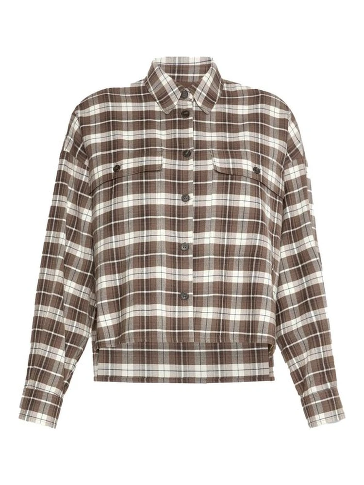 Brown Cotton Pattern Shirt