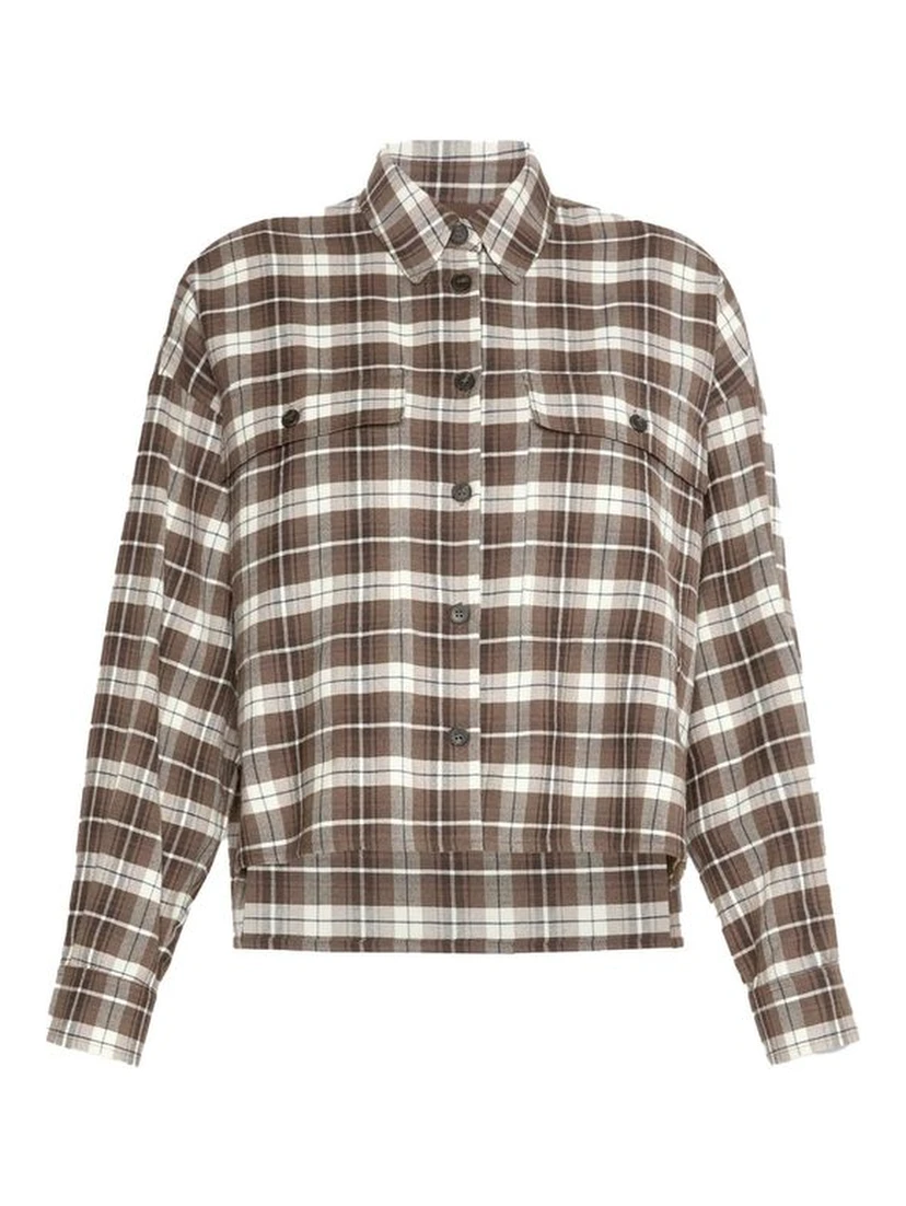 Brown Cotton Pattern Shirt
