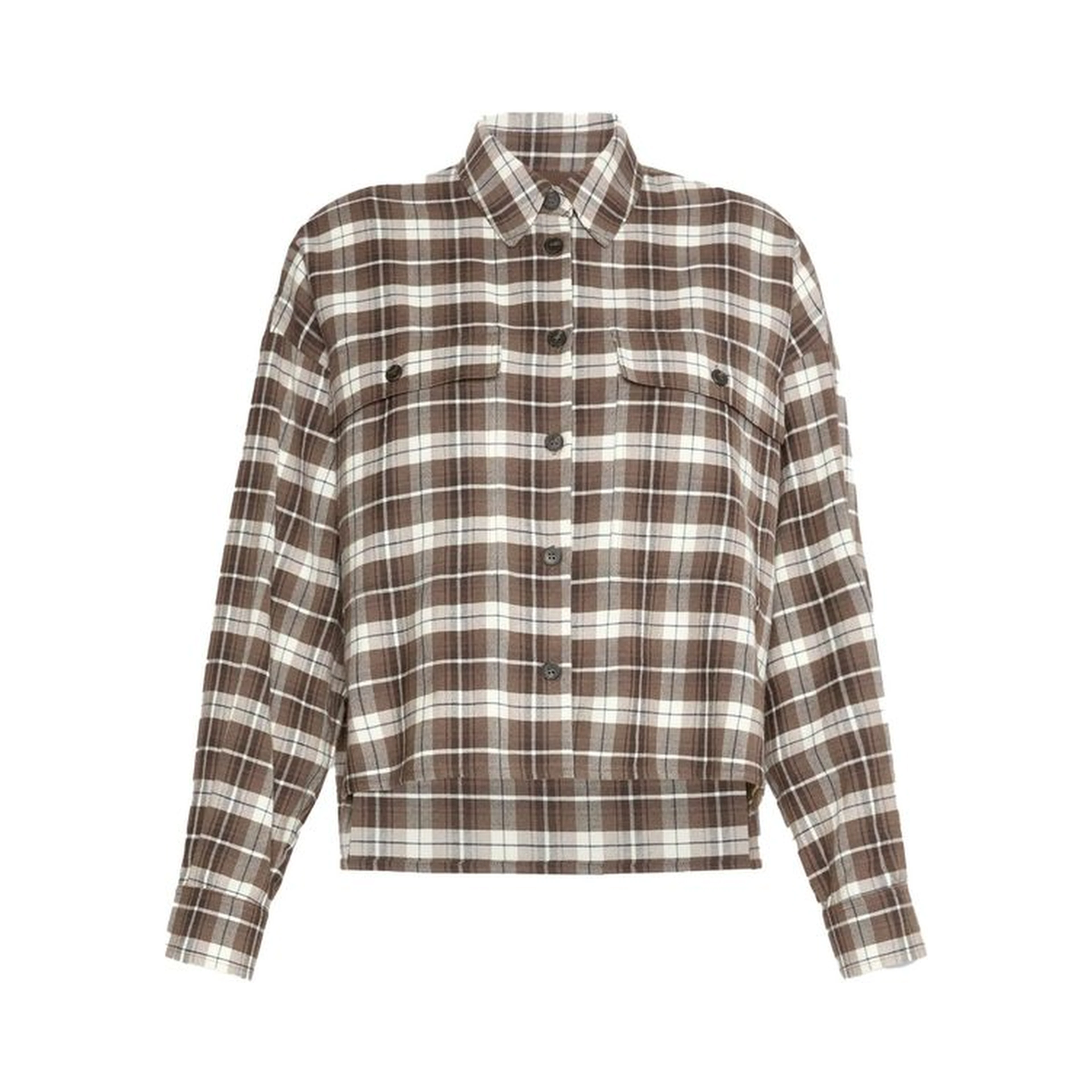 Brown Cotton Pattern Shirt